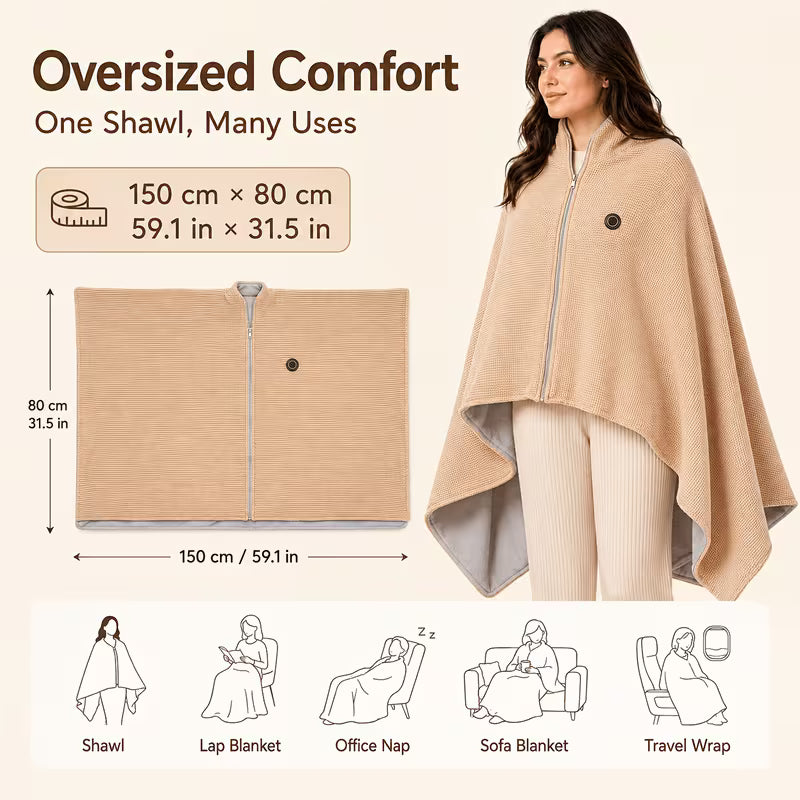 🖤Black Friday Sale 50% OFF!!❄️ Stay Warm All Winter — Portable Electric Heated Blanket Shawl