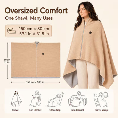 🖤Black Friday Sale 50% OFF!!❄️ Stay Warm All Winter — Portable Electric Heated Blanket Shawl