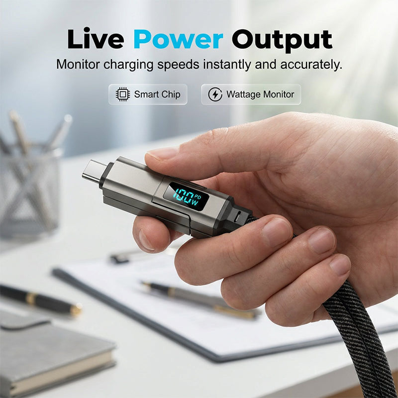 🔥 4-in-1 Digital Display Keychain Charging Cable (offer)