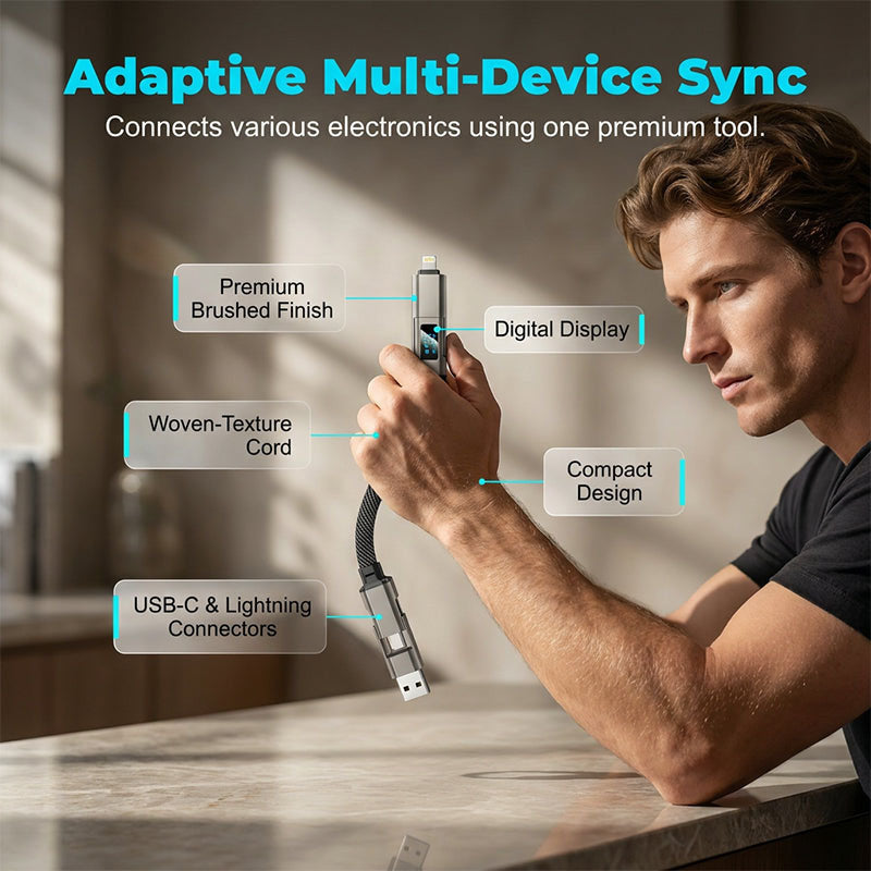 🔥 4-in-1 Digital Display Keychain Charging Cable (offer)