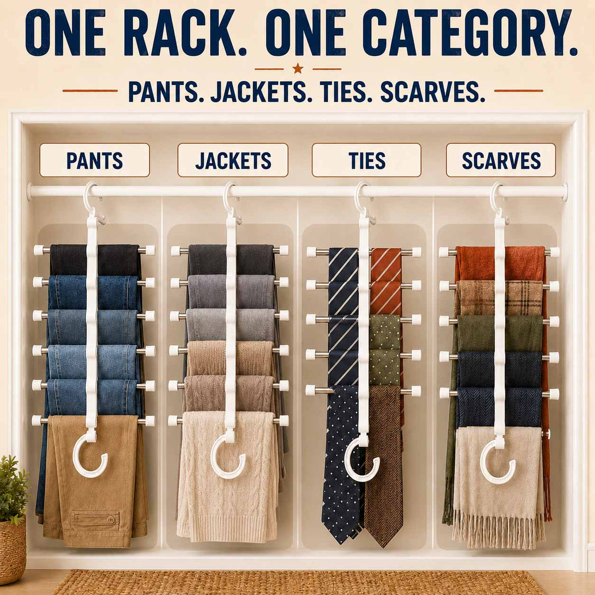 🔥2026 HOT SALE🔥Closet Space Saver Pants Hanger for Closet Organization👖