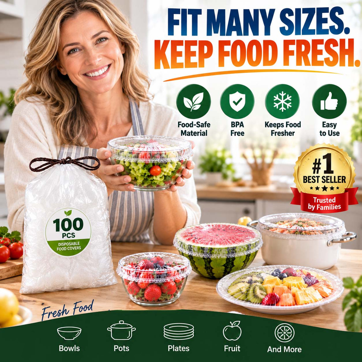 🔥Disposable Stretch Food Covers for Bowls & Plates (LA)