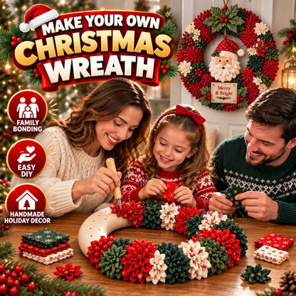 🎄 3D Fabric Poke Wreath DIY Kit (LA)