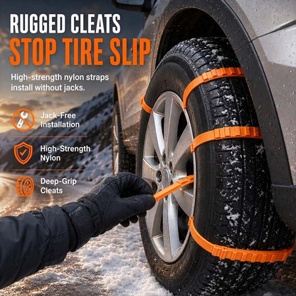 Universal Car Snow Chains Thickened Anti-Slip Tire Cable Ties for SUVs Sedans and Winter Driving