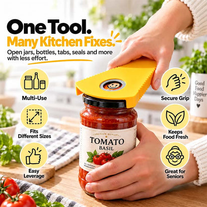 🥳HOT SALE🥳💞50K+ SOLD! Multi-Opener! Opens 6 lid types, non-slip & easy grip. Effortless opening – grab yours! ✅