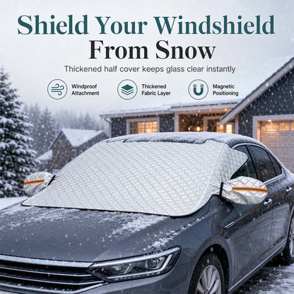 ⏳Time-Limited Special⏰Thickened Magnetic Car Windshield Snow Cover Winter Front Windshield Half Cover for Sedans and SUVs