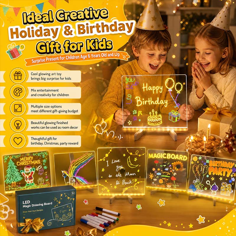 🔥✨ LED Note Board 🎨Includes 7 colour pens, bright display & reusable – Perfect for messages, reminders & creative fun 🖍️