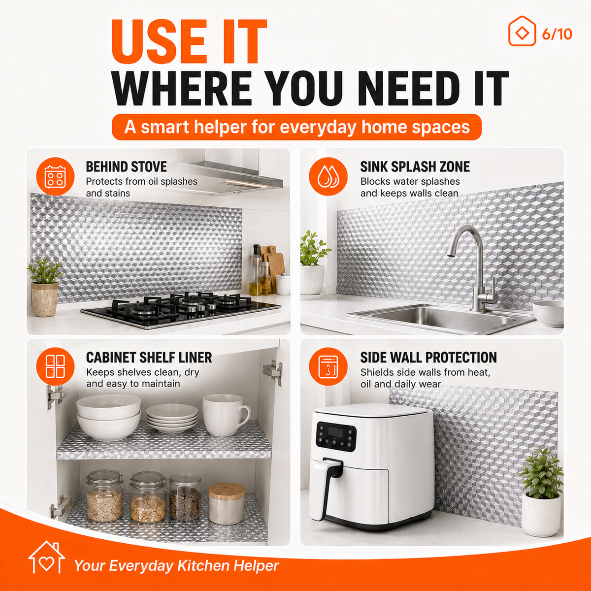 🛡️68% OFF! 🍳 Kitchen Oil-Proof Stickers – Removable Self-Adhesive Cabinet 🌟(offer)