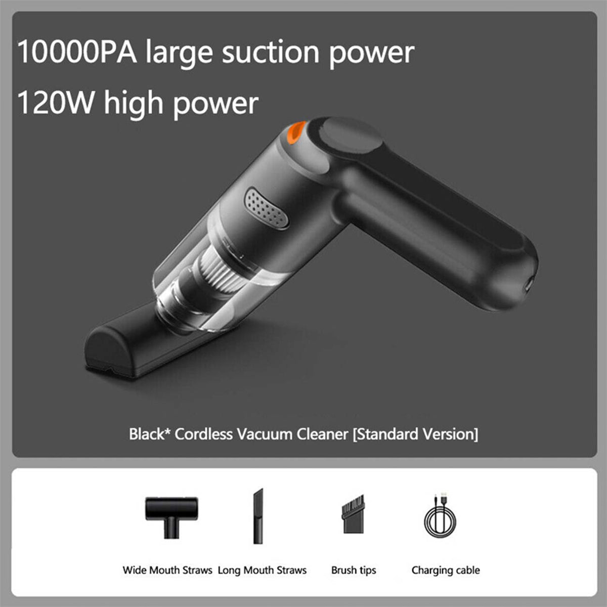 Cordless Car Vacuum – 10000Pa Suction & 4000mAh Battery