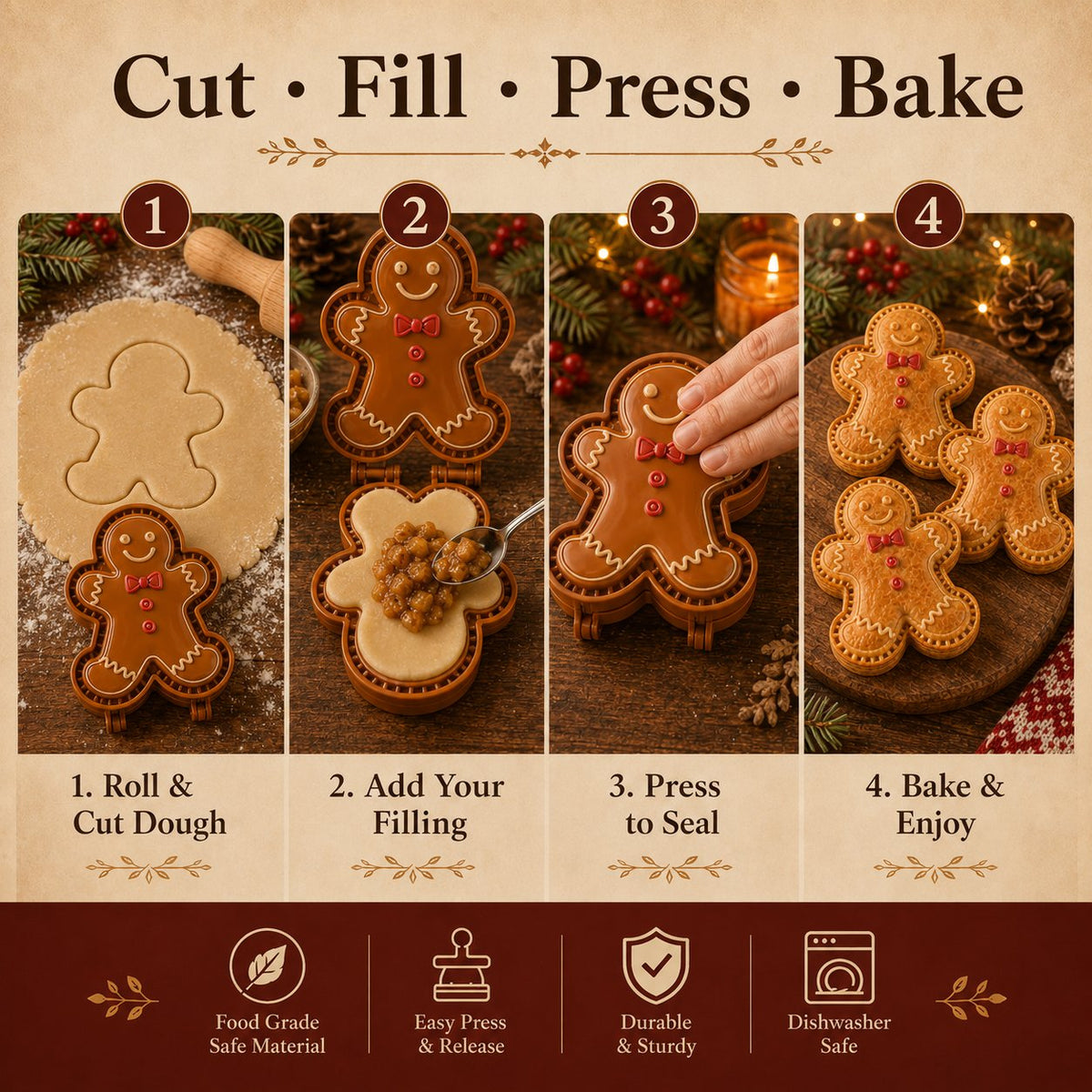 ✨ 🎄9-Design Christmas Mini Pie Mold Collection 🥧