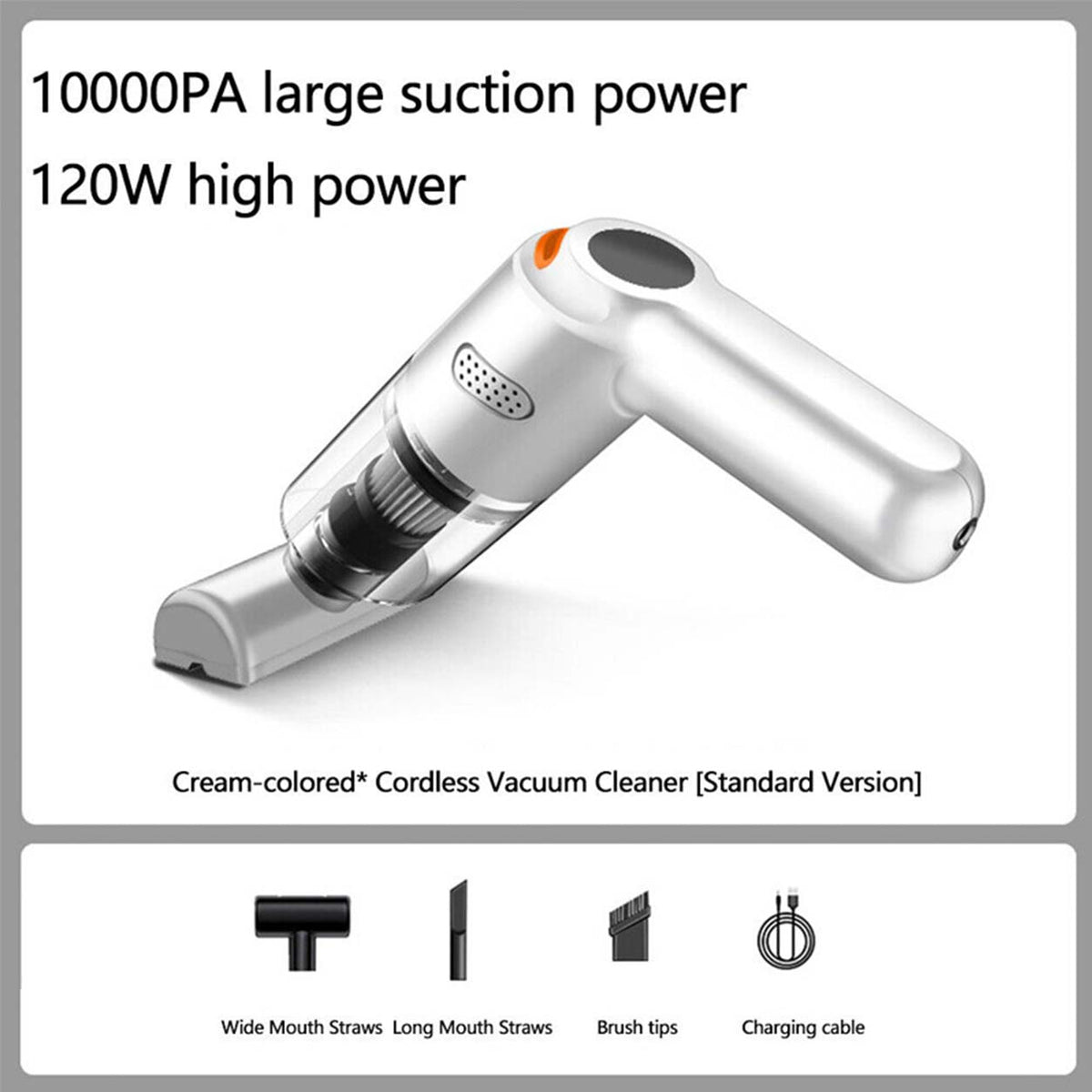 Cordless Car Vacuum – 10000Pa Suction & 4000mAh Battery