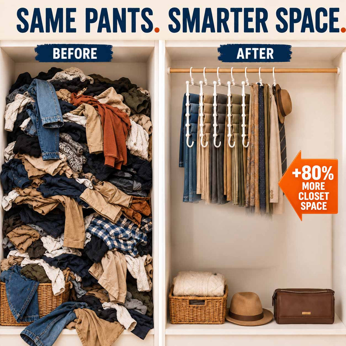 🔥2026 HOT SALE🔥Closet Space Saver Pants Hanger for Closet Organization👖