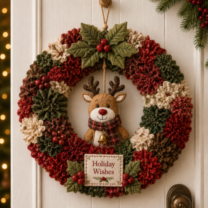 🎄 3D Fabric Poke Wreath DIY Kit (LA)