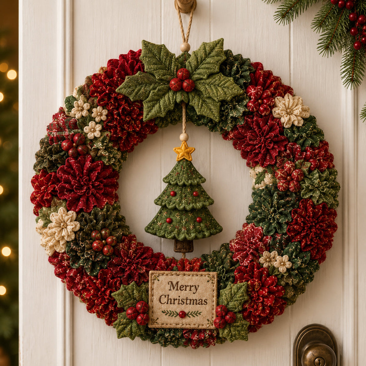 🎄 3D Fabric Poke Wreath DIY Kit (LA)