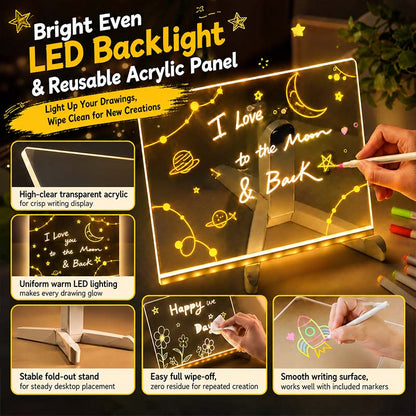🔥✨ LED Note Board 🎨Includes 7 colour pens, bright display & reusable – Perfect for messages, reminders & creative fun 🖍️