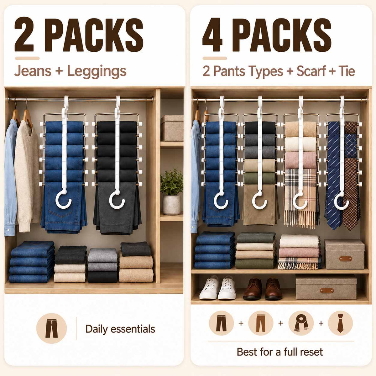 🔥2026 HOT SALE🔥Closet Space Saver Pants Hanger for Closet Organization👖