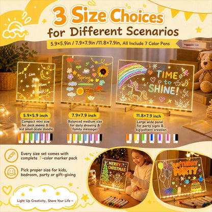 🔥✨ LED Note Board 🎨Includes 7 colour pens, bright display & reusable – Perfect for messages, reminders & creative fun 🖍️