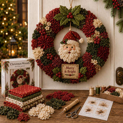 🎄 3D Fabric Poke Wreath DIY Kit (LA)