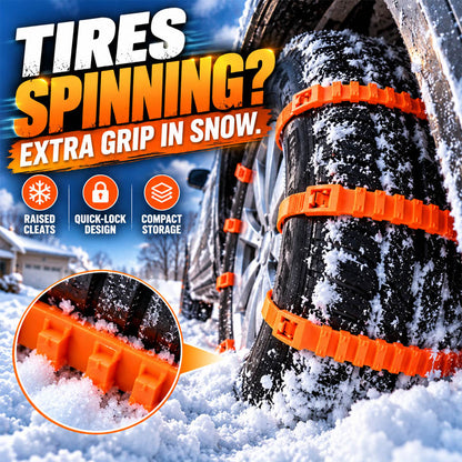 Universal Car Snow Chains Thickened Anti-Slip Tire Cable Ties for SUVs Sedans and Winter Driving