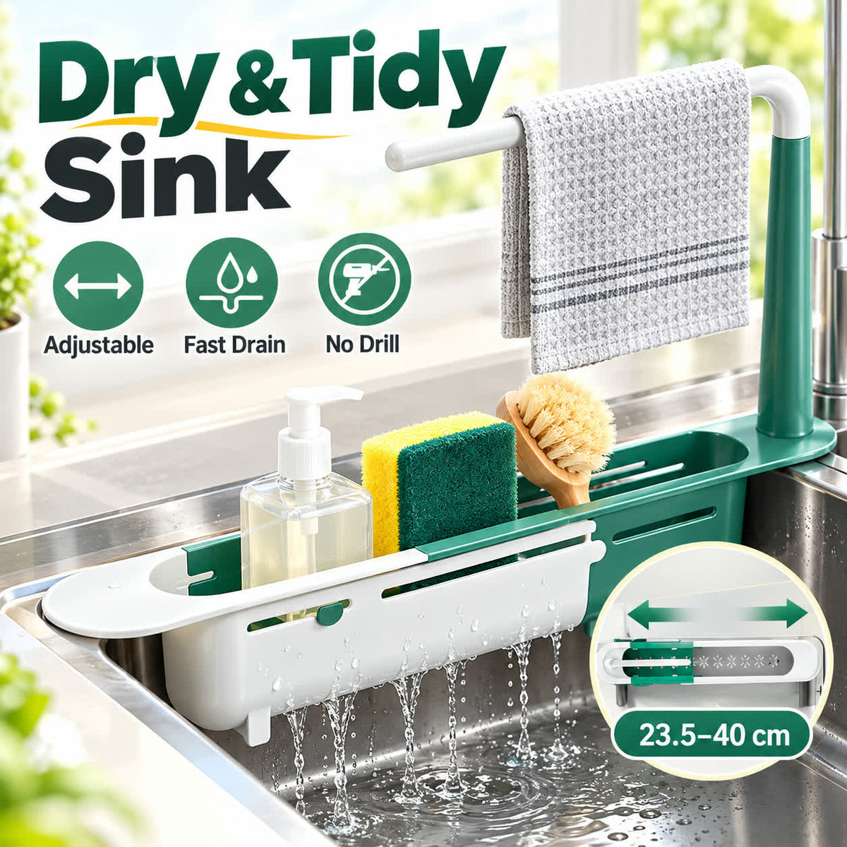 Telescopic Sink Storage Rack✨