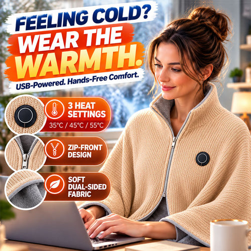 🖤Black Friday Sale 50% OFF!!❄️ Stay Warm All Winter — Portable Electric Heated Blanket Shawl