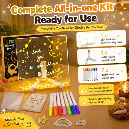 🔥✨ LED Note Board 🎨Includes 7 colour pens, bright display & reusable – Perfect for messages, reminders & creative fun 🖍️