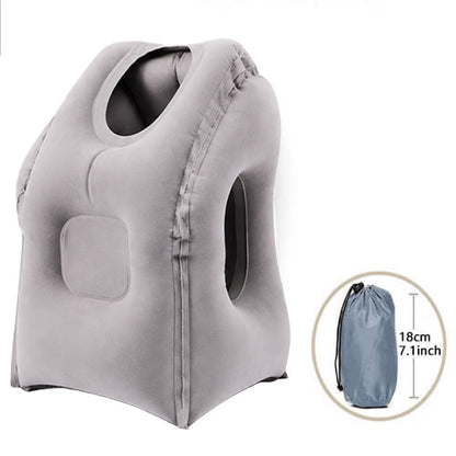 😴 LIMITED-TIME 50% OFF! ✈️ Inflatable Ergonomic Hollow-Cutout Travel Pillow – PVC Flocking, Quick Inflate, With Storage Bag ✨