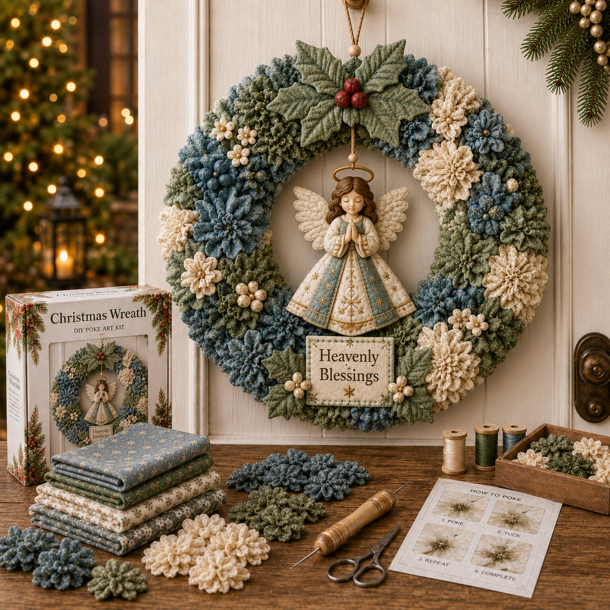 🎄 3D Fabric Poke Wreath DIY Kit (LA)