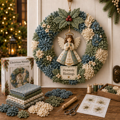🎄 3D Fabric Poke Wreath DIY Kit (LA)