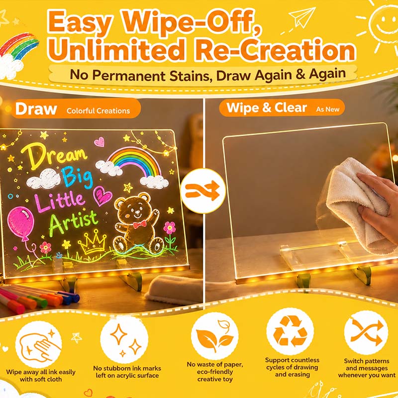 🔥✨ LED Note Board 🎨Includes 7 colour pens, bright display & reusable – Perfect for messages, reminders & creative fun 🖍️