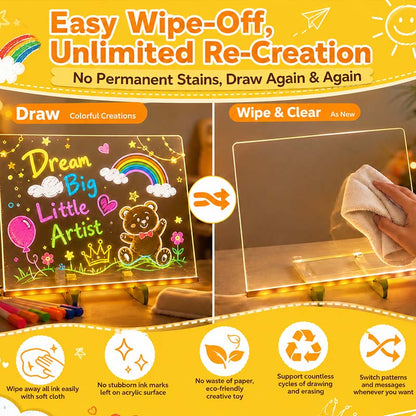 🔥✨ LED Note Board 🎨Includes 7 colour pens, bright display & reusable – Perfect for messages, reminders & creative fun 🖍️