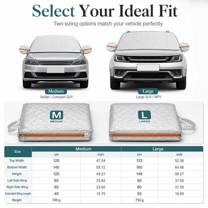 ⏳Time-Limited Special⏰Thickened Magnetic Car Windshield Snow Cover Winter Front Windshield Half Cover for Sedans and SUVs