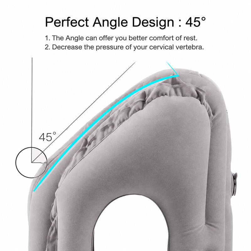 😴 LIMITED-TIME 50% OFF! ✈️ Inflatable Ergonomic Hollow-Cutout Travel Pillow – PVC Flocking, Quick Inflate, With Storage Bag ✨