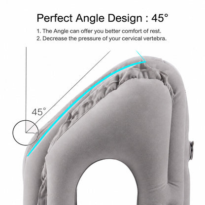 😴 LIMITED-TIME 50% OFF! ✈️ Inflatable Ergonomic Hollow-Cutout Travel Pillow – PVC Flocking, Quick Inflate, With Storage Bag ✨