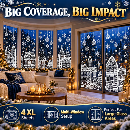 🎁🎄 Christmas Village Window Sticker Set (la)