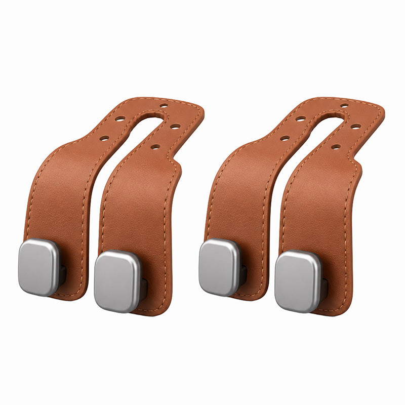 🔥2-in-1 Leather Car Seat Hook & Phone Mount for Purses, Bags & Drinks(La)