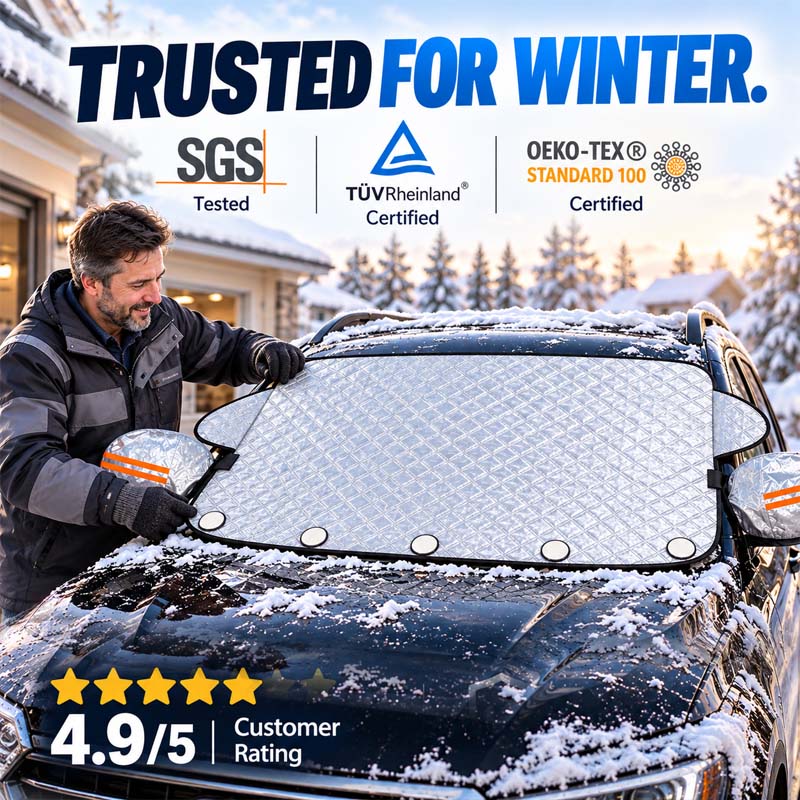 ⏳Time-Limited Special⏰Thickened Magnetic Car Windshield Snow Cover Winter Front Windshield Half Cover for Sedans and SUVs