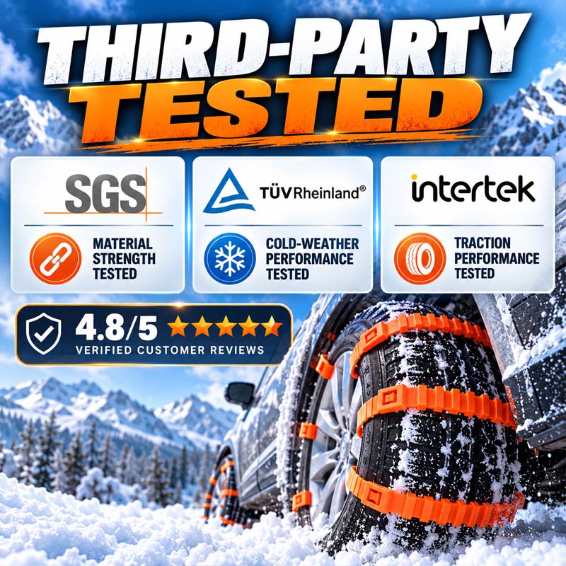 Universal Car Snow Chains Thickened Anti-Slip Tire Cable Ties for SUVs Sedans and Winter Driving