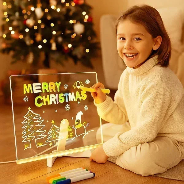 🔥✨ LED Note Board 🎨Includes 7 colour pens, bright display & reusable – Perfect for messages, reminders & creative fun 🖍️